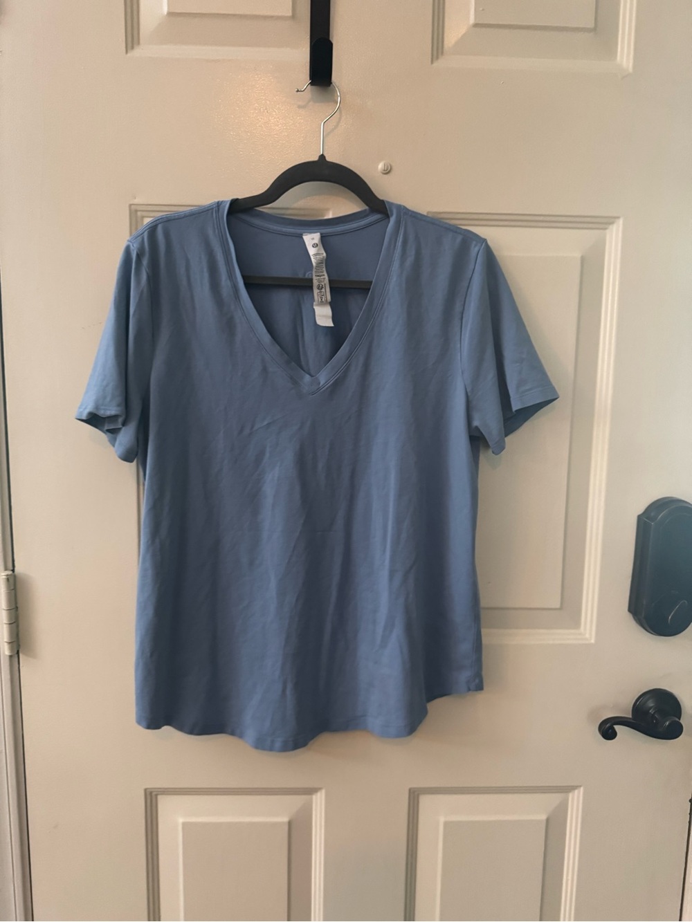lululemon athletica Light Blue V-Neck Short Sleeve Tee
